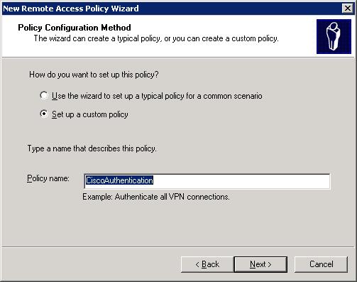 Creating a custom remote access policy